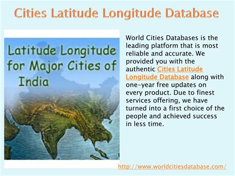 cities latitude and longitude database|World cities database .